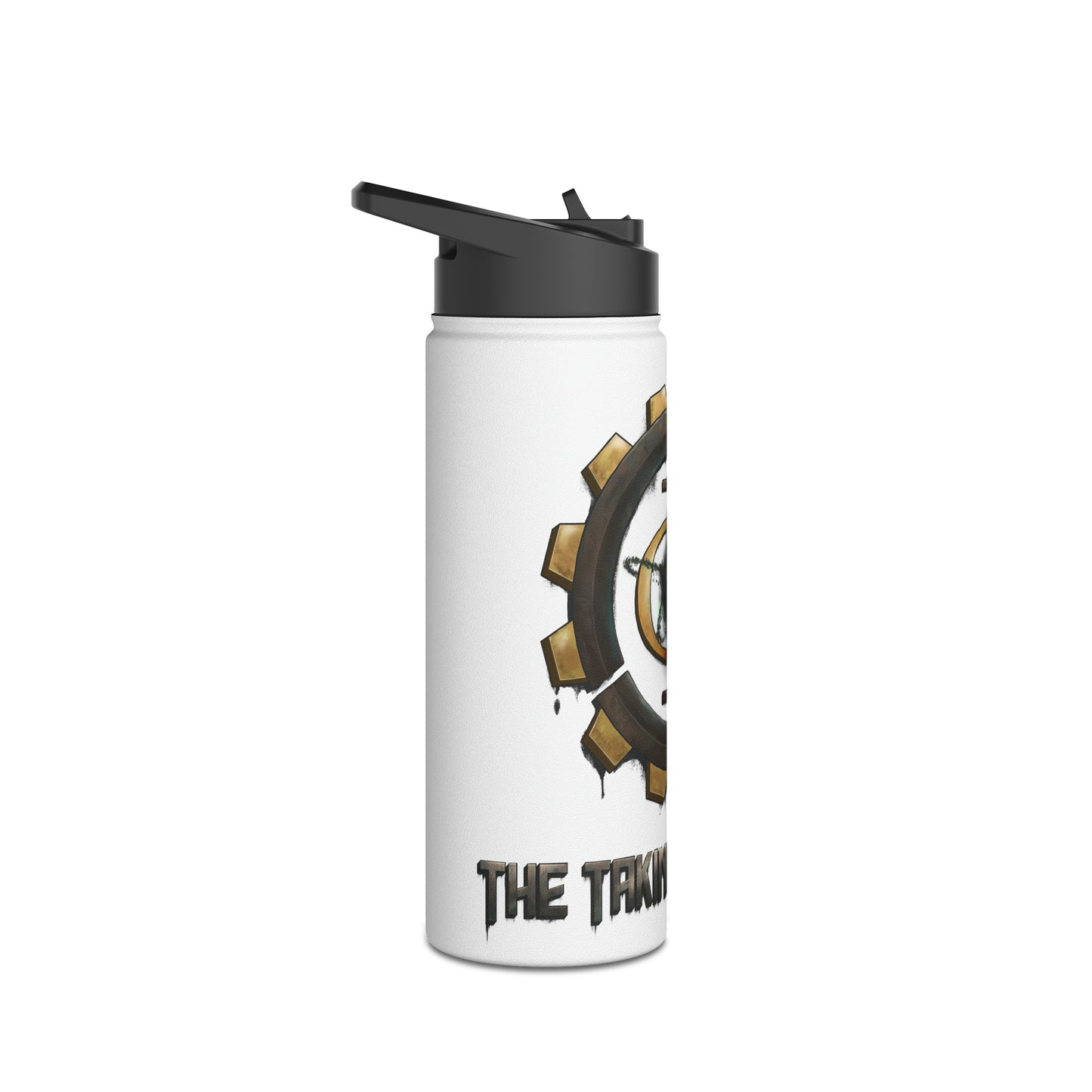 Taking of Phyrix logo water bottle